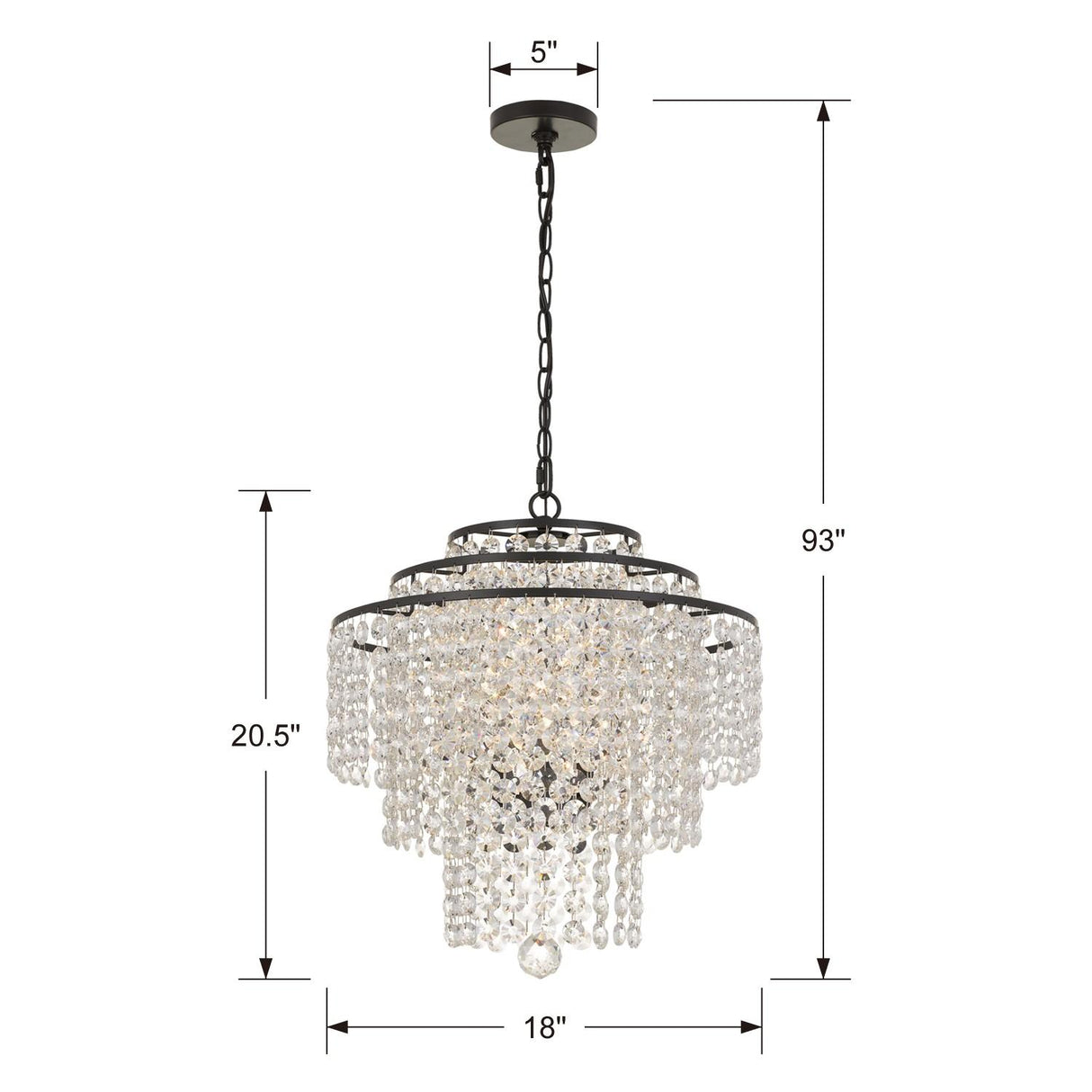 Crystorama Arielle 4 Light Dark Bronze Chandelier