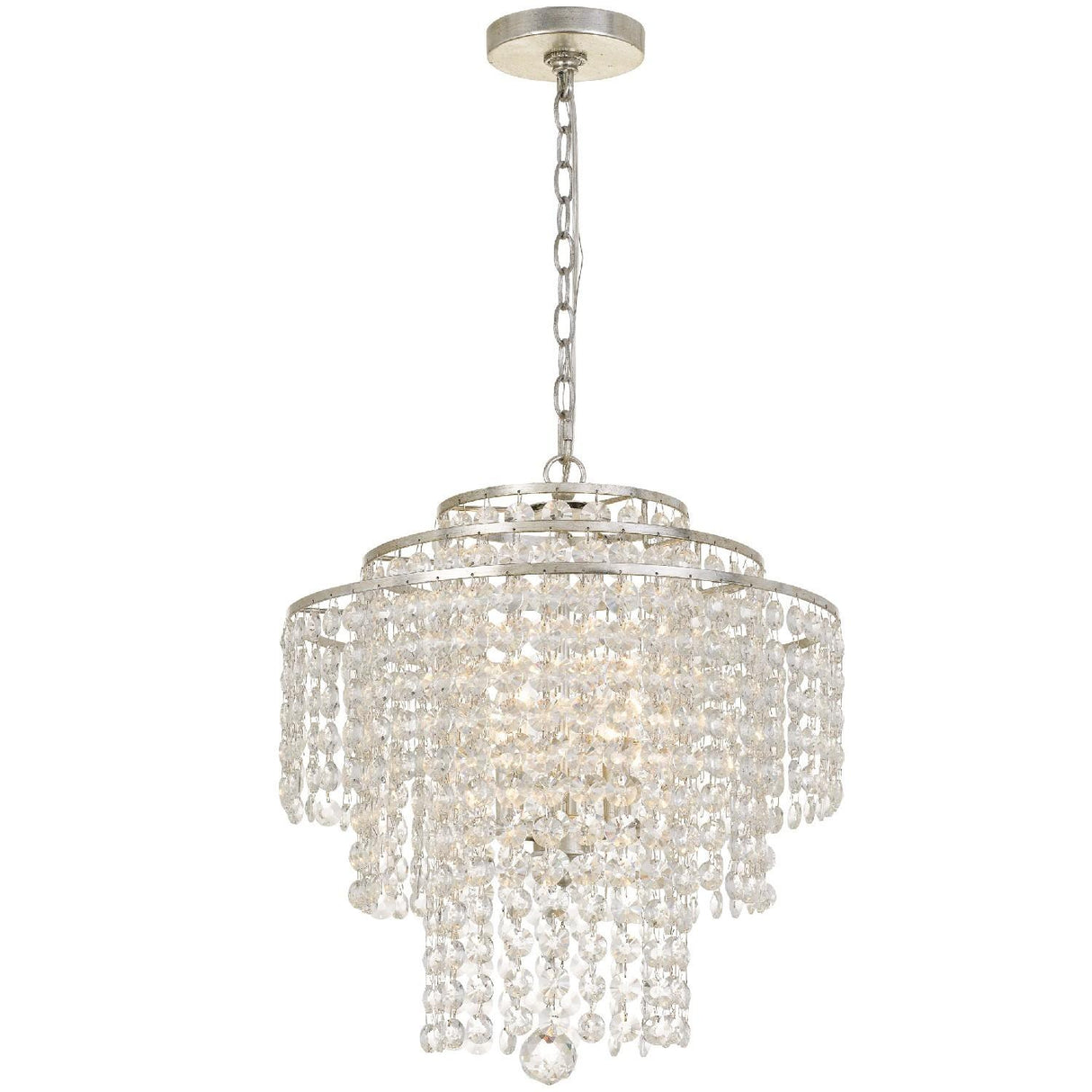 Crystorama Arielle 4 Light Antique Silver Chandelier