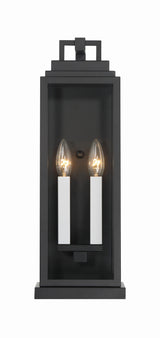 Crystorama Aspen 2 Light Matte Black Outdoor Sconce