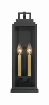 Crystorama Aspen 2 Light Matte Black Outdoor Sconce