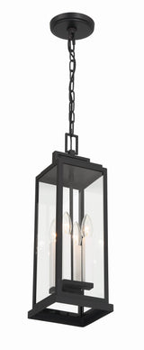 Crystorama Aspen 4 Light Matte Black Outdoor Pendant