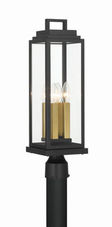 Crystorama Aspen 4 Light Matte Black Outdoor Post