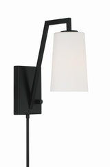 Crystorama Avon 1 Light Matte Black Task Sconce