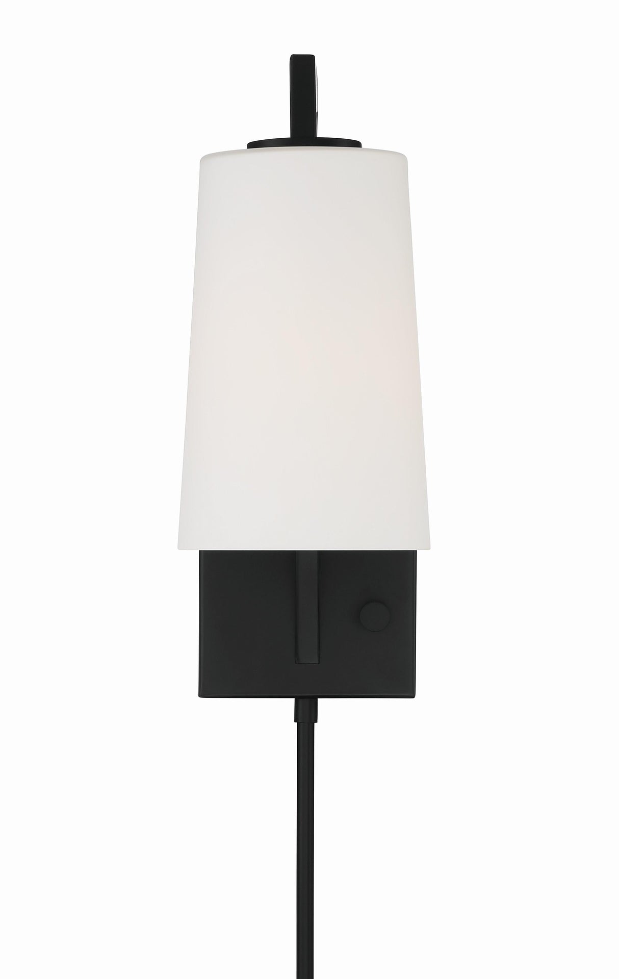 Crystorama Avon 1 Light Matte Black Task Sconce