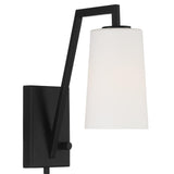 Crystorama Avon 1 Light Matte Black Task Sconce