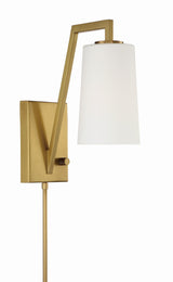 Crystorama Avon 1 Light Aged Brass Task Sconce