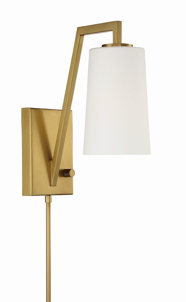 Crystorama Avon 1 Light Aged Brass Task Sconce