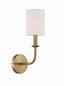 Crystorama Bailey 1 Light Aged Brass Sconce
