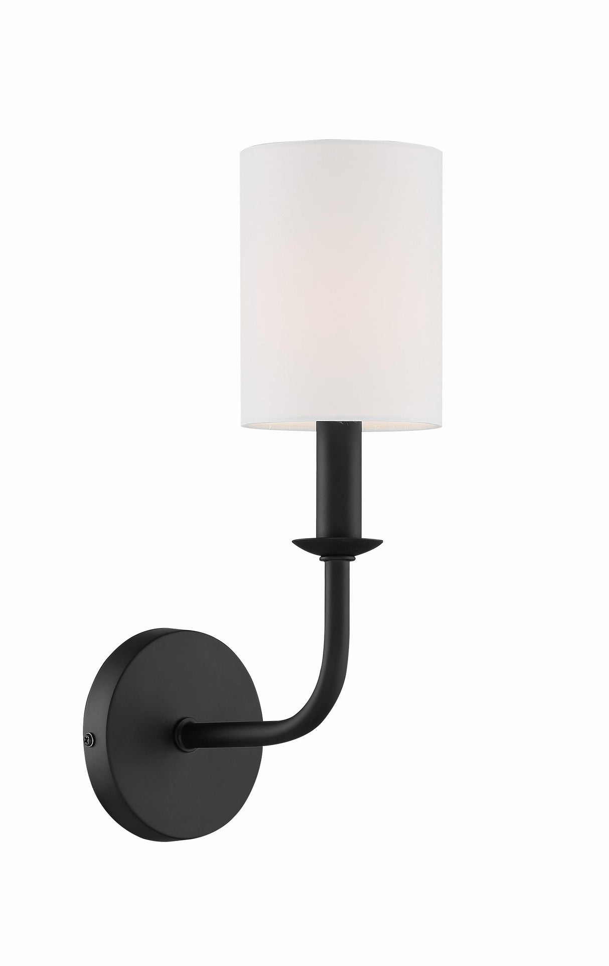 Crystorama Bailey 1 Light Matte Black Sconce