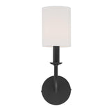Crystorama Bailey 1 Light Matte Black Sconce