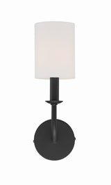 Crystorama Bailey 1 Light Matte Black Sconce