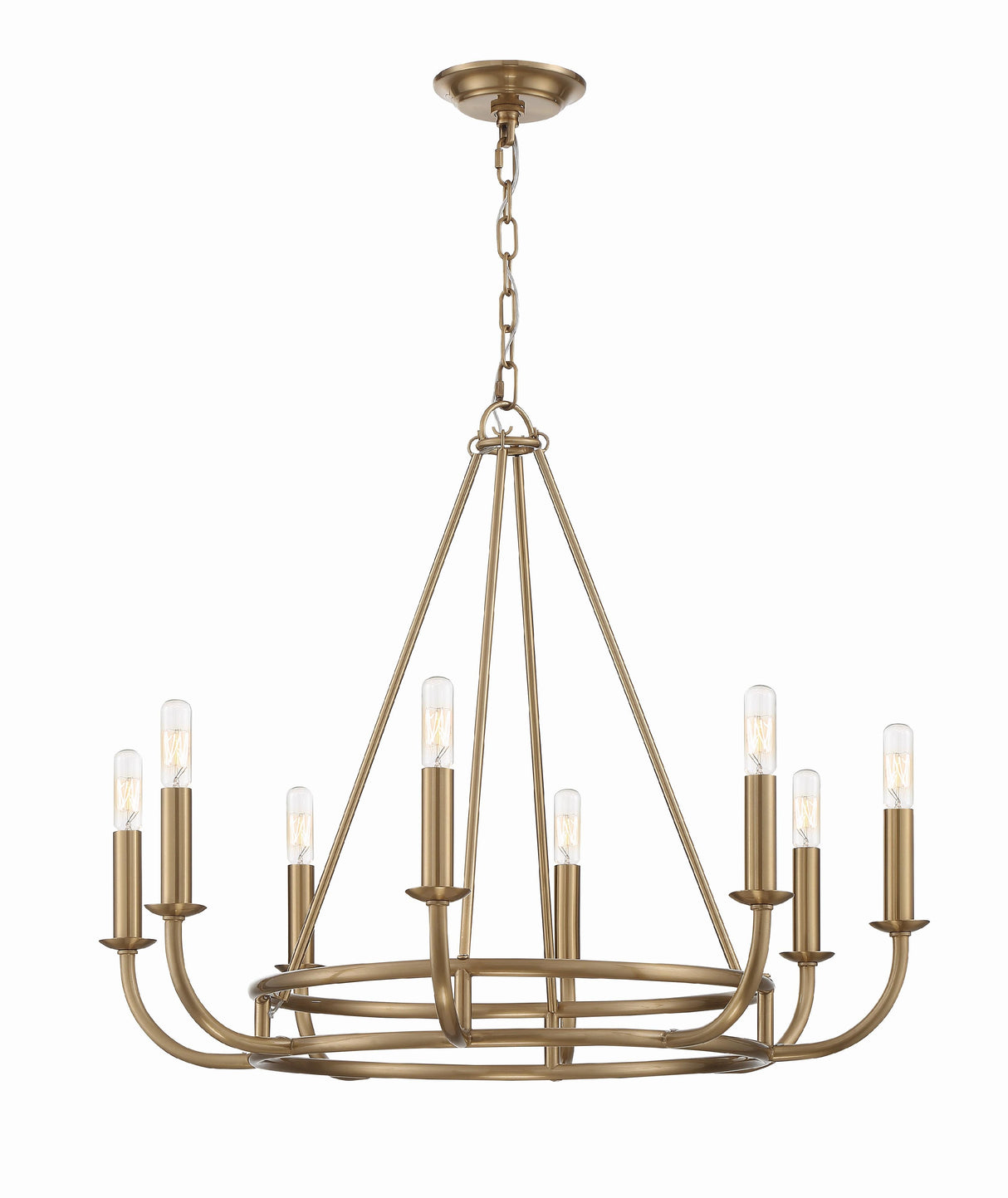 Crystorama Bailey 8 Light Aged Brass Chandelier