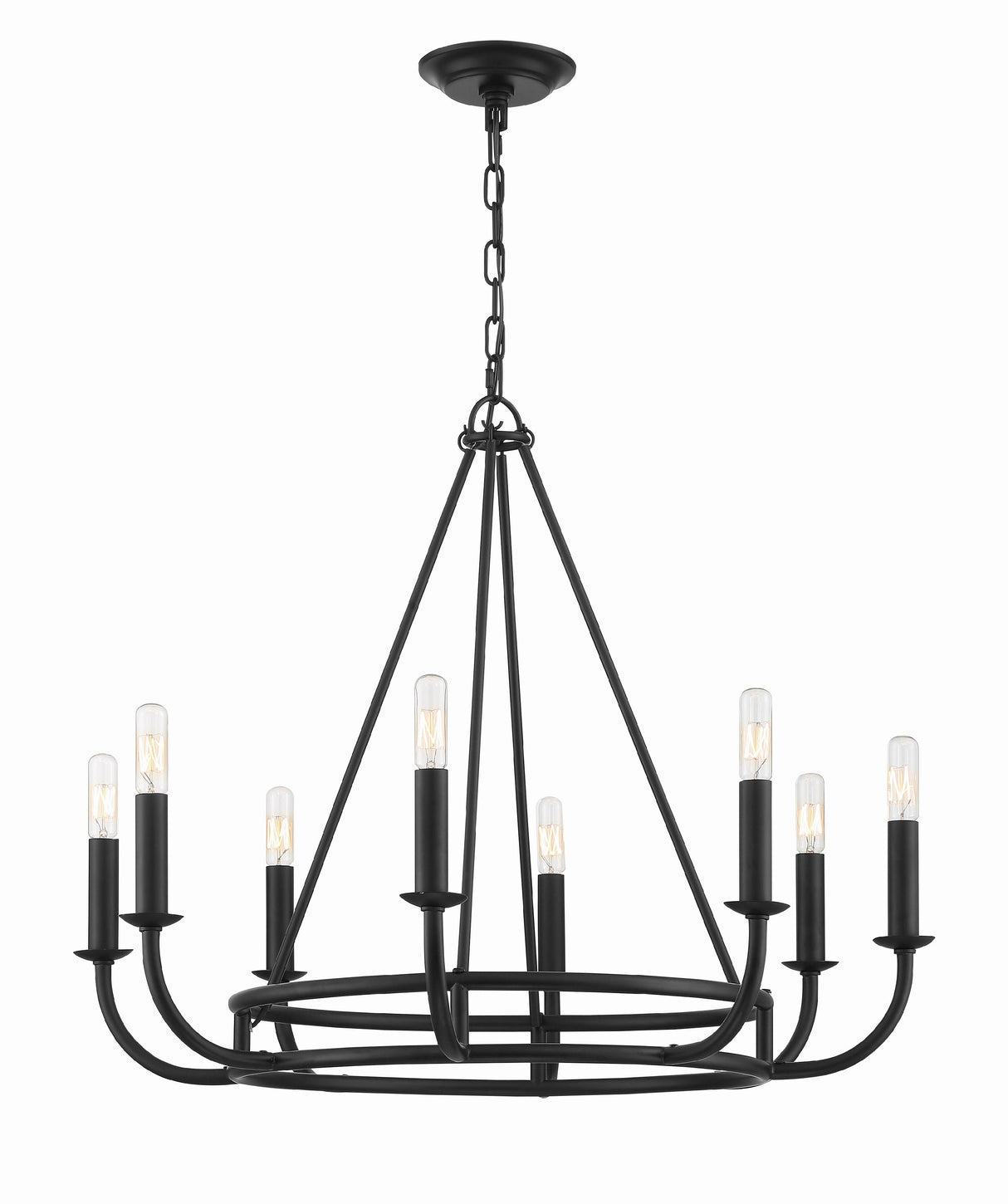 Crystorama Bailey 8 Light Matte Black Chandelier