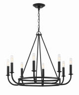 Crystorama Bailey 8 Light Matte Black Chandelier