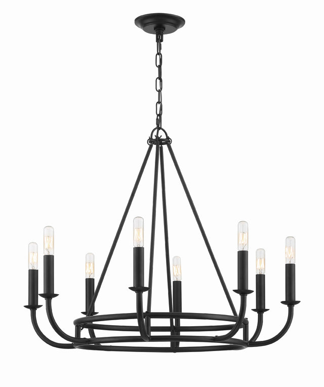 Crystorama Bailey 8 Light Matte Black Chandelier