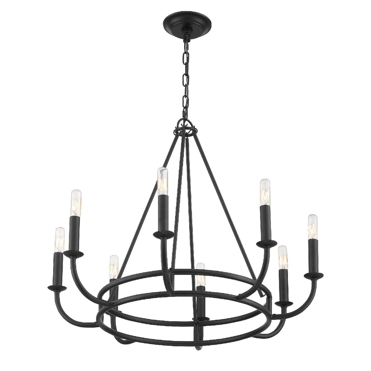 Crystorama Bailey 8 Light Matte Black Chandelier