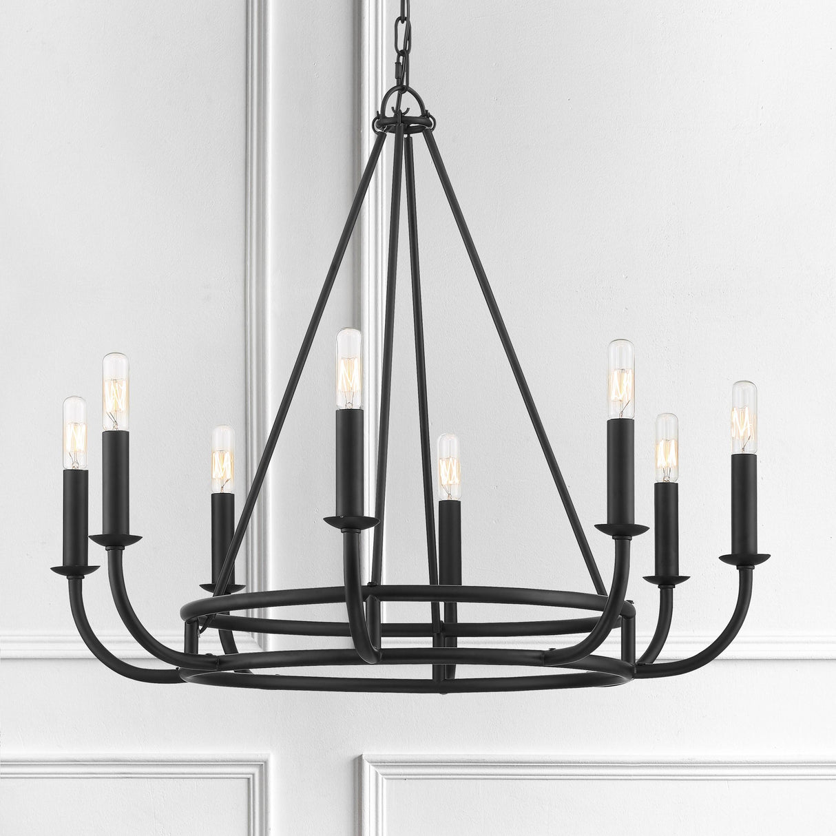 Crystorama Bailey 8 Light Matte Black Chandelier