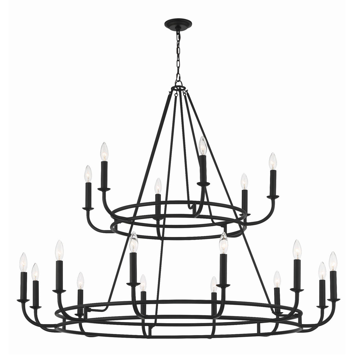 Crystorama Bailey 18 Light Matte Black Chandelier