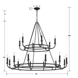 Crystorama Bailey 18 Light Matte Black Chandelier