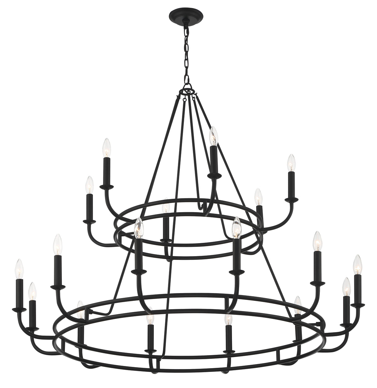 Crystorama Bailey 18 Light Matte Black Chandelier