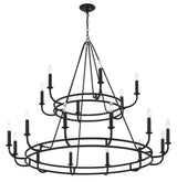Crystorama Bailey 18 Light Matte Black Chandelier