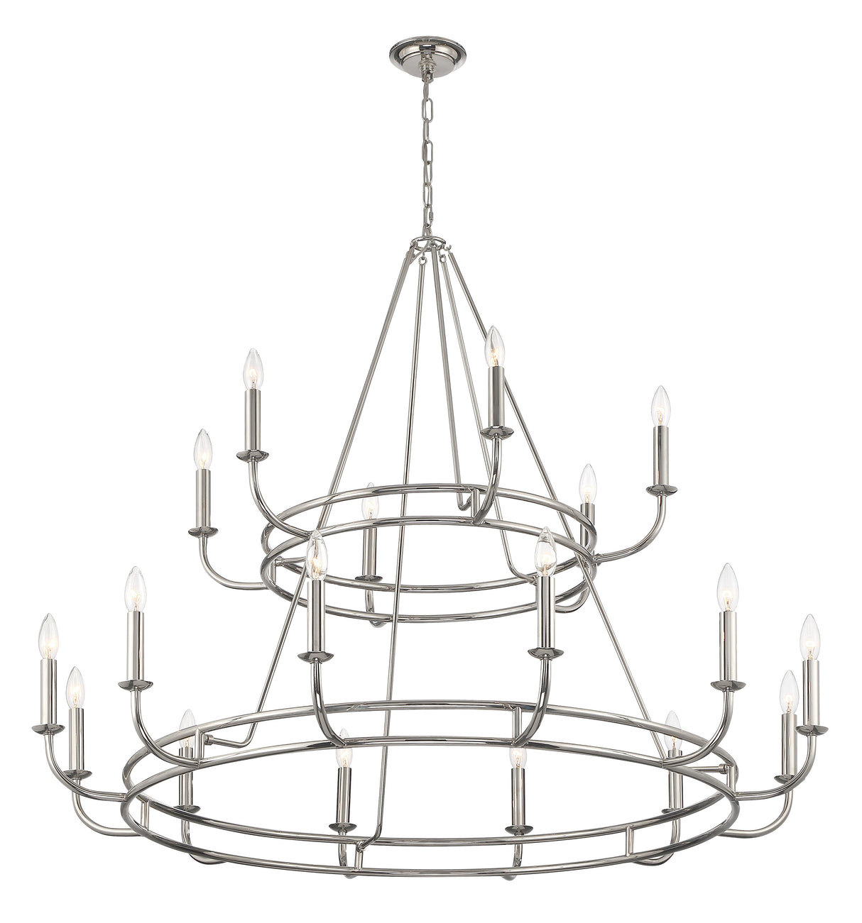 Crystorama Bailey 18 Light Polished Nickel Chandelier