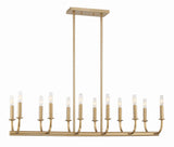 Crystorama Bailey 12 Light Aged Brass Linear Chandelier