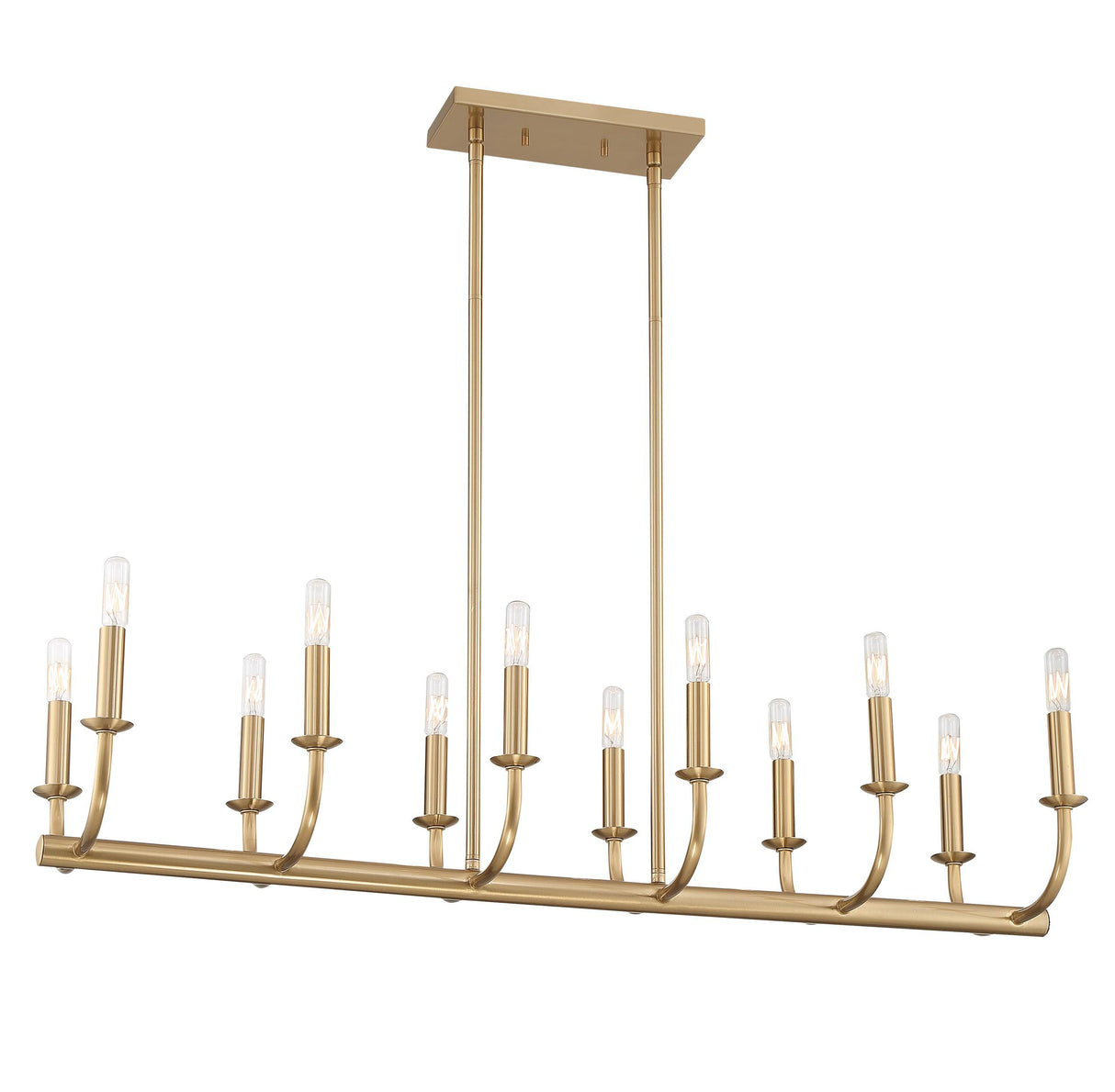 Crystorama Bailey 12 Light Aged Brass Linear Chandelier