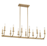 Crystorama Bailey 12 Light Aged Brass Linear Chandelier