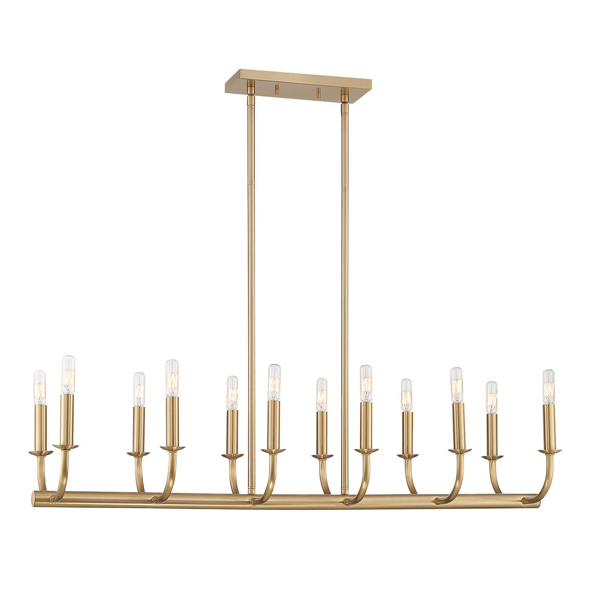 Crystorama Bailey 12 Light Aged Brass Linear Chandelier