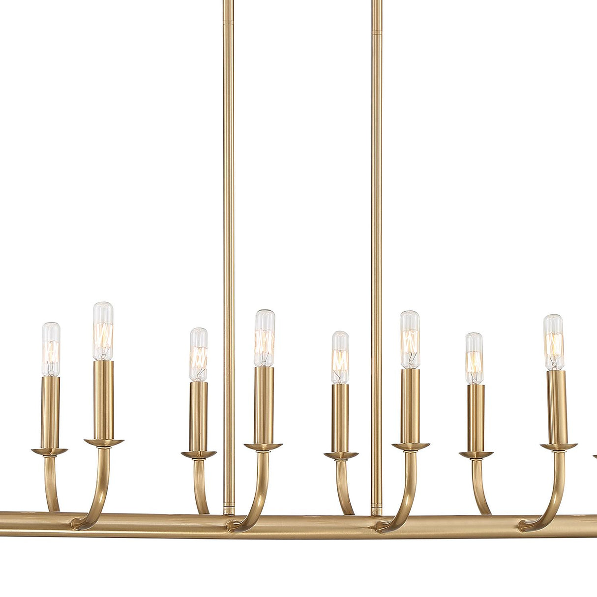 Crystorama Bailey 12 Light Aged Brass Linear Chandelier