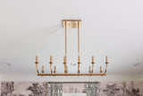 Crystorama Bailey 12 Light Aged Brass Linear Chandelier