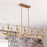 Crystorama Bailey 12 Light Aged Brass Linear Chandelier