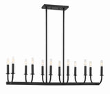 Crystorama Bailey 12 Light Matte Black Linear Chandelier