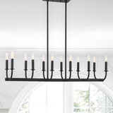 Crystorama Bailey 12 Light Matte Black Linear Chandelier