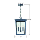 Crystorama Belmont 3 Light Graphite Outdoor Pendant