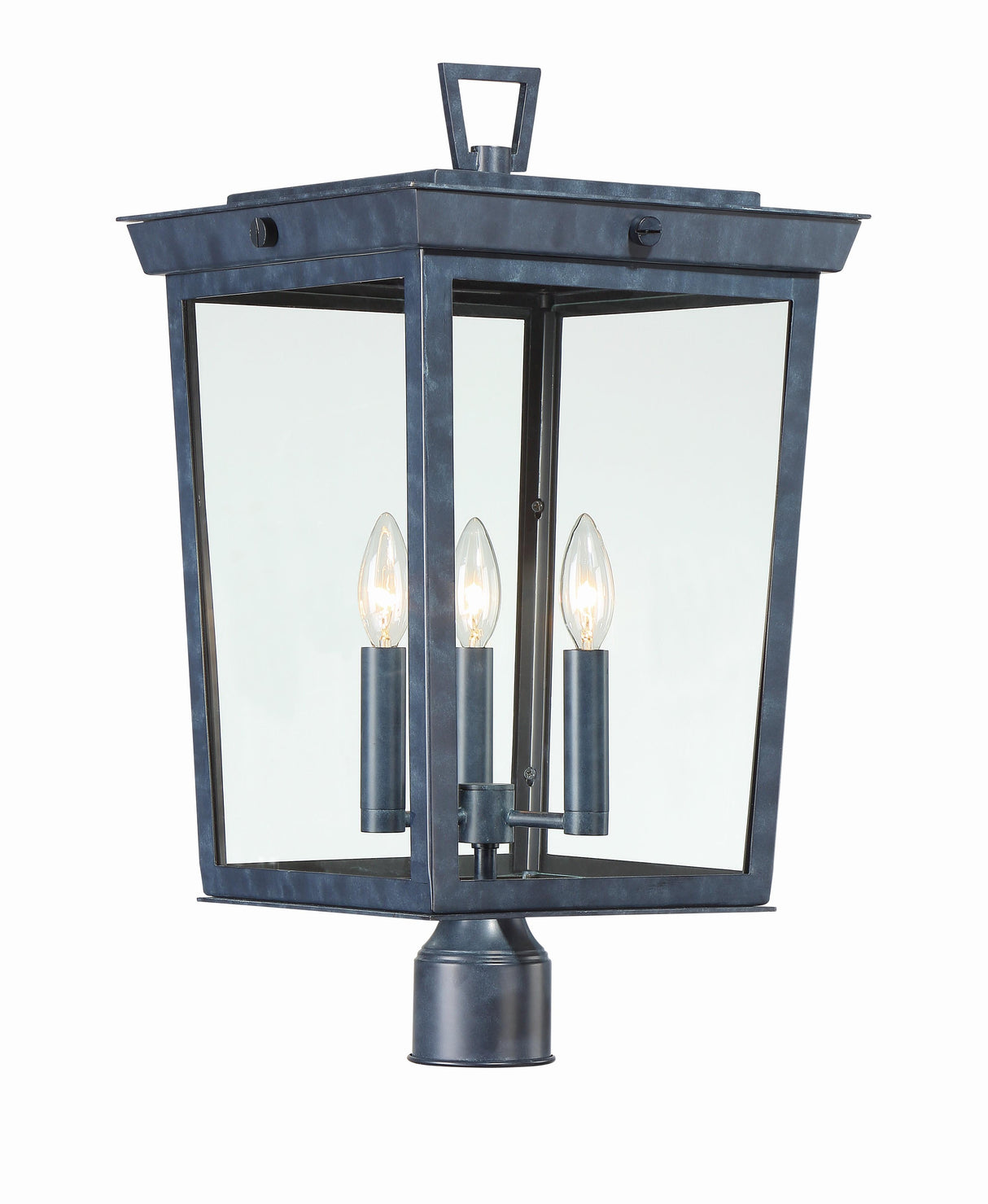 Crystorama Belmont 3 Light Graphite Outdoor Post