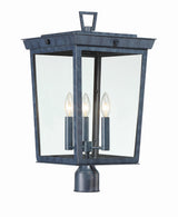 Crystorama Belmont 3 Light Graphite Outdoor Post