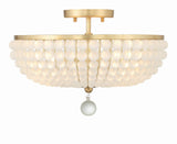 Crystorama Bella 3 Light Antique Gold Semi Flush Mount