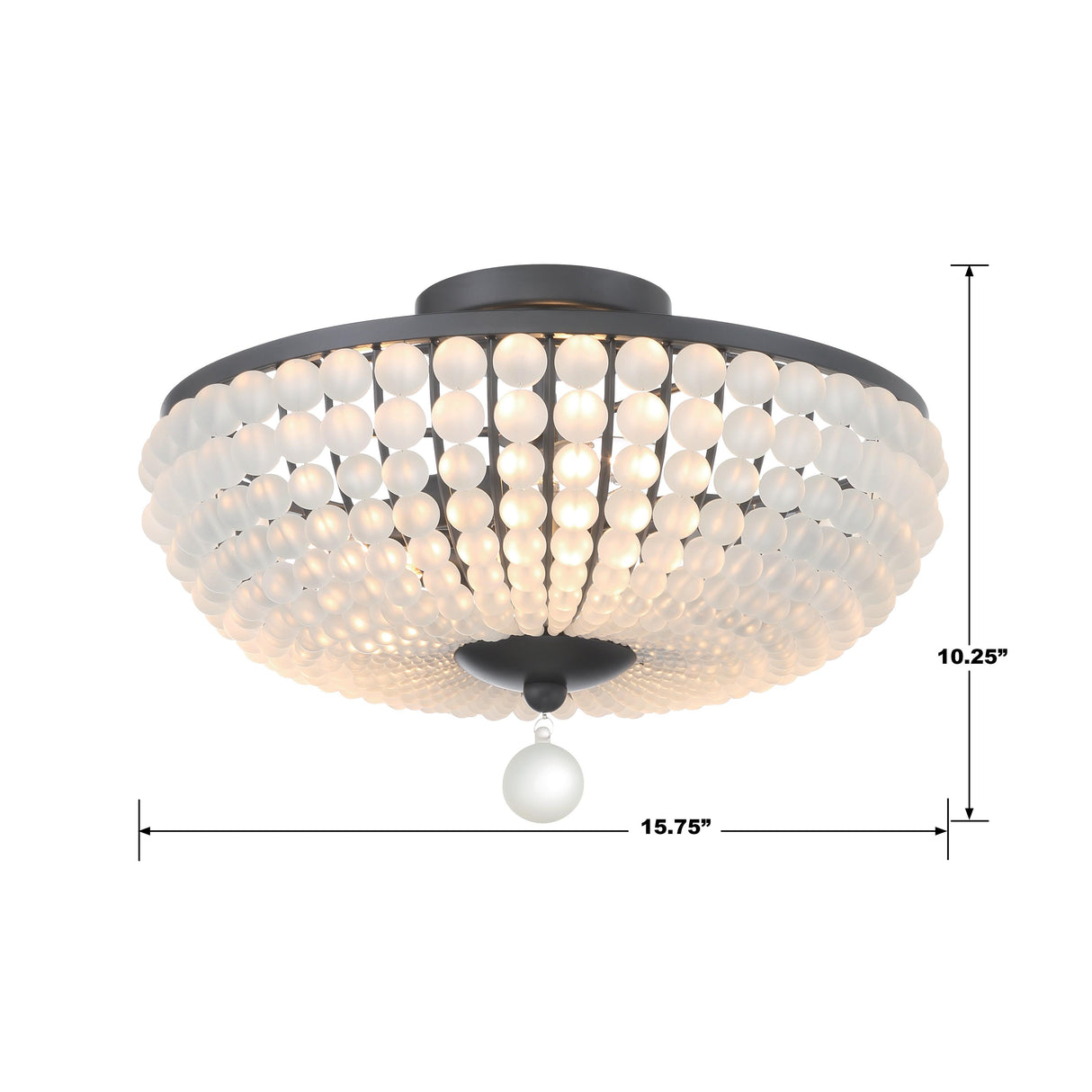 Crystorama Bella 3 Light Matte Black Semi Flush Mount
