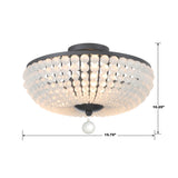 Crystorama Bella 3 Light Matte Black Semi Flush Mount