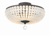 Crystorama Bella 3 Light Matte Black Semi Flush Mount