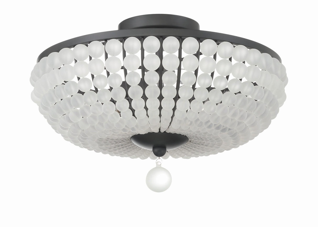 Crystorama Bella 3 Light Matte Black Semi Flush Mount