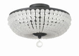 Crystorama Bella 3 Light Matte Black Semi Flush Mount