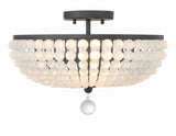 Crystorama Bella 3 Light Matte Black Semi Flush Mount