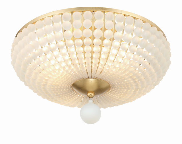 Crystorama Bella 4 Light Antique Gold Semi Flush Mount