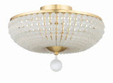 Crystorama Bella 4 Light Antique Gold Semi Flush Mount