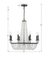 Crystorama Bella 8 Light Matte Black Chandelier