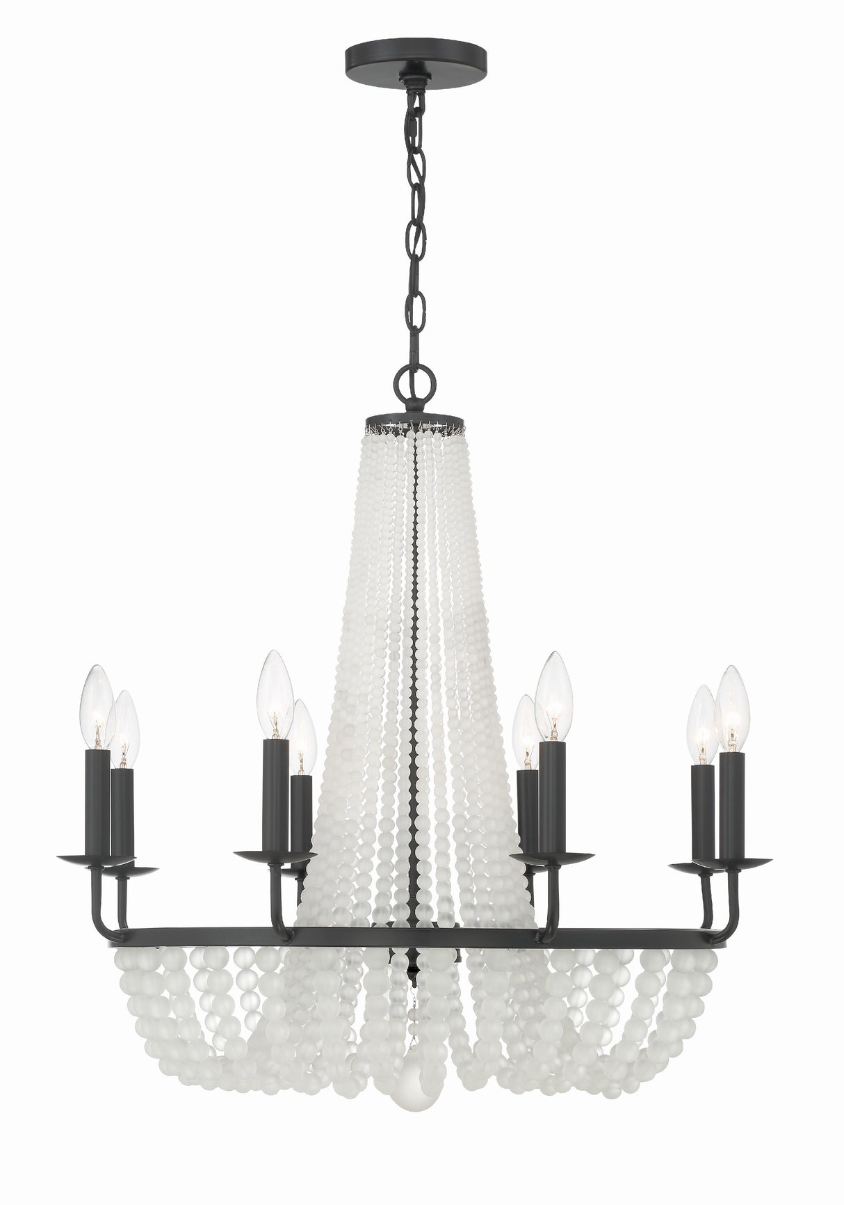 Crystorama Bella 8 Light Matte Black Chandelier