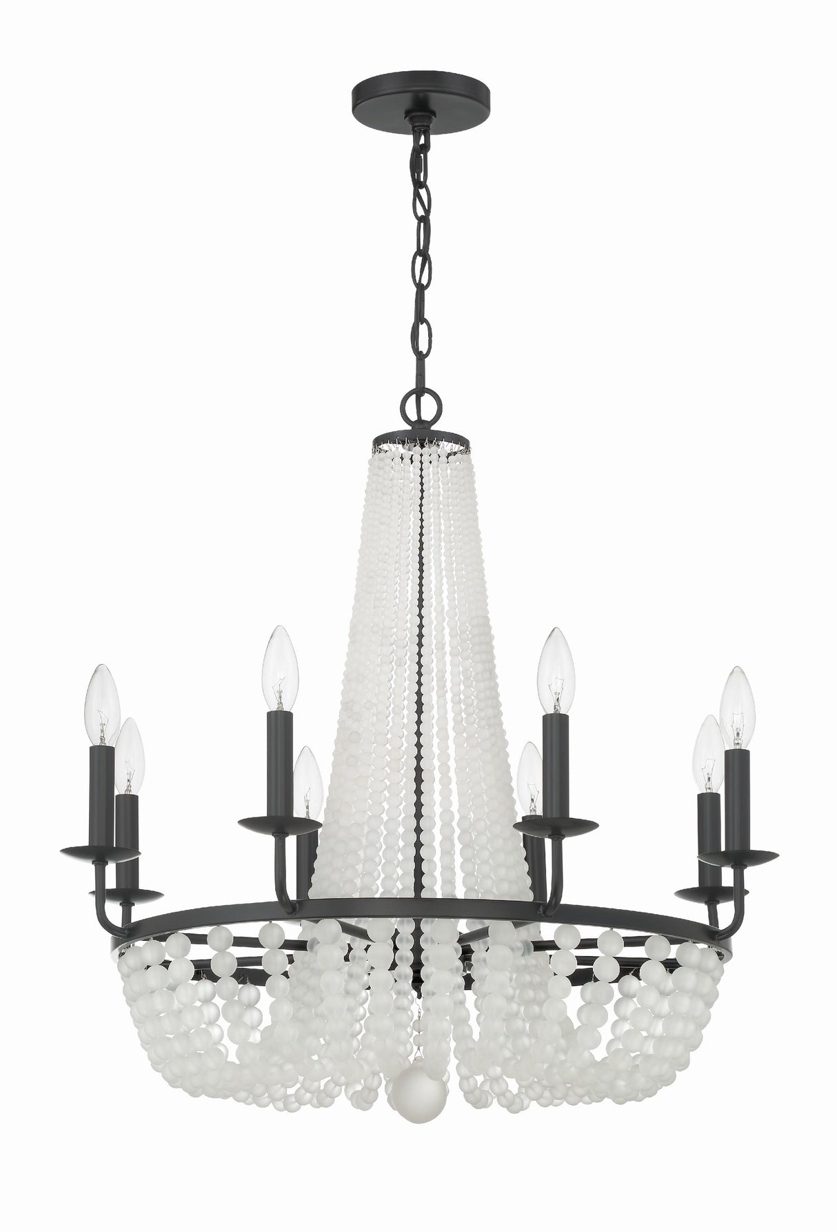 Crystorama Bella 8 Light Matte Black Chandelier